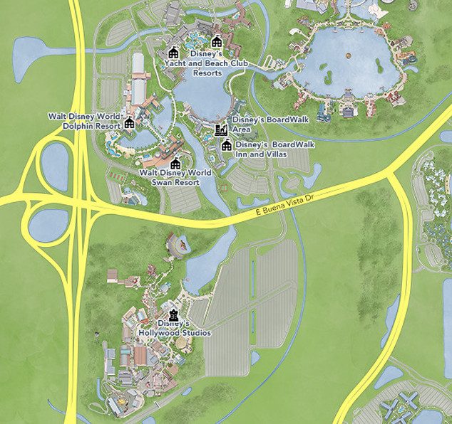 Map - Epcot and Hollywood Studios